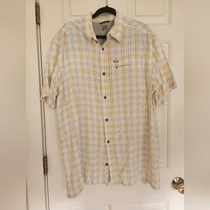 Columbia Mens Short sleeve outdoor hiking modal plaid lightweight shirt size XL